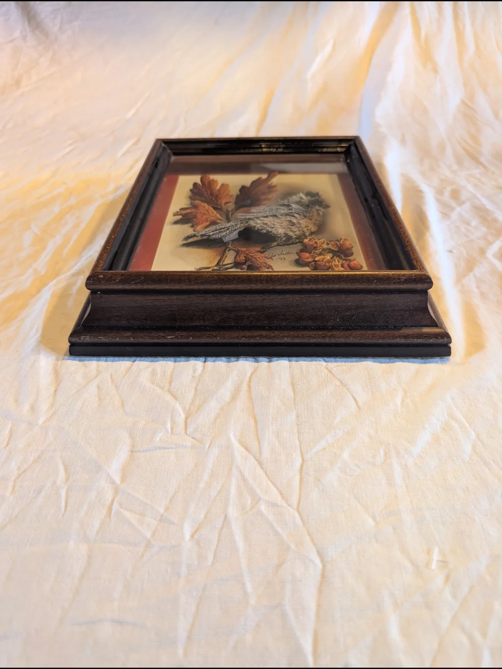 2/40$ Vintage Brown and Maroon Framed 3D Bird Wall Art - Picture 4 of 7